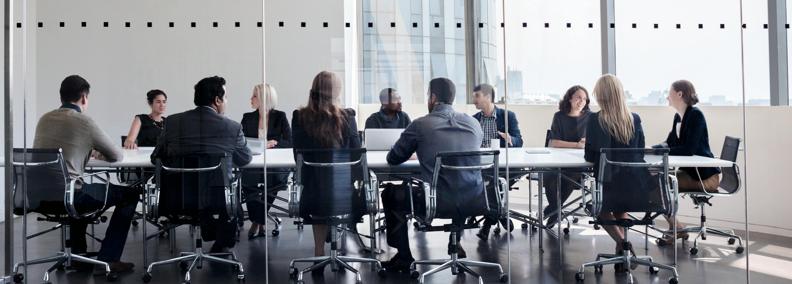 Colleagues at business meeting in conference room