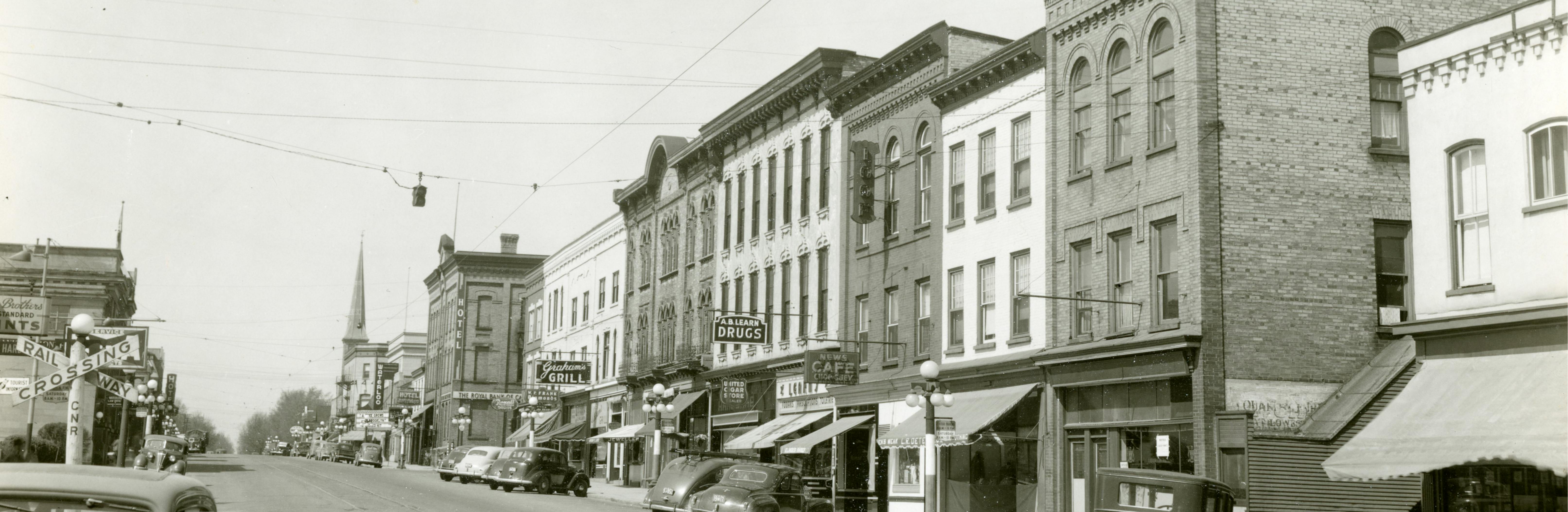 Photo of King Street, Uptown Waterloo circa 1940s