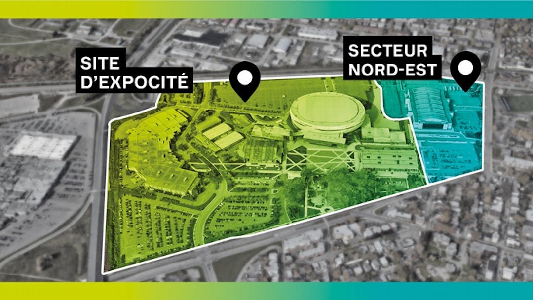 secteur nord-est sur l'ensemble du site d'expocité