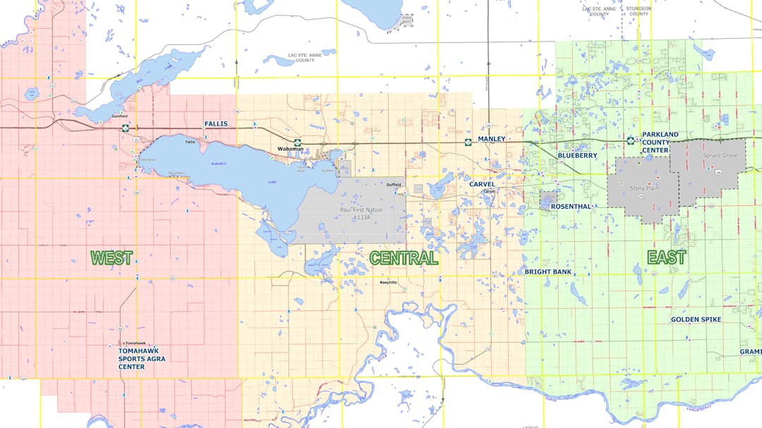 Parkland County Map