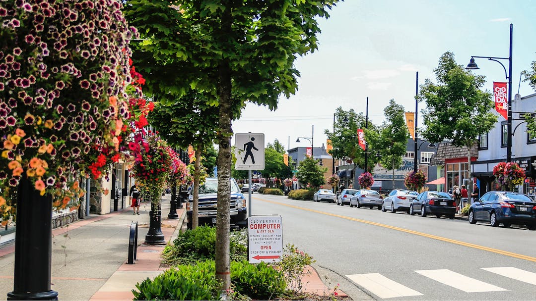 Street view of Cloverdale Town Centre