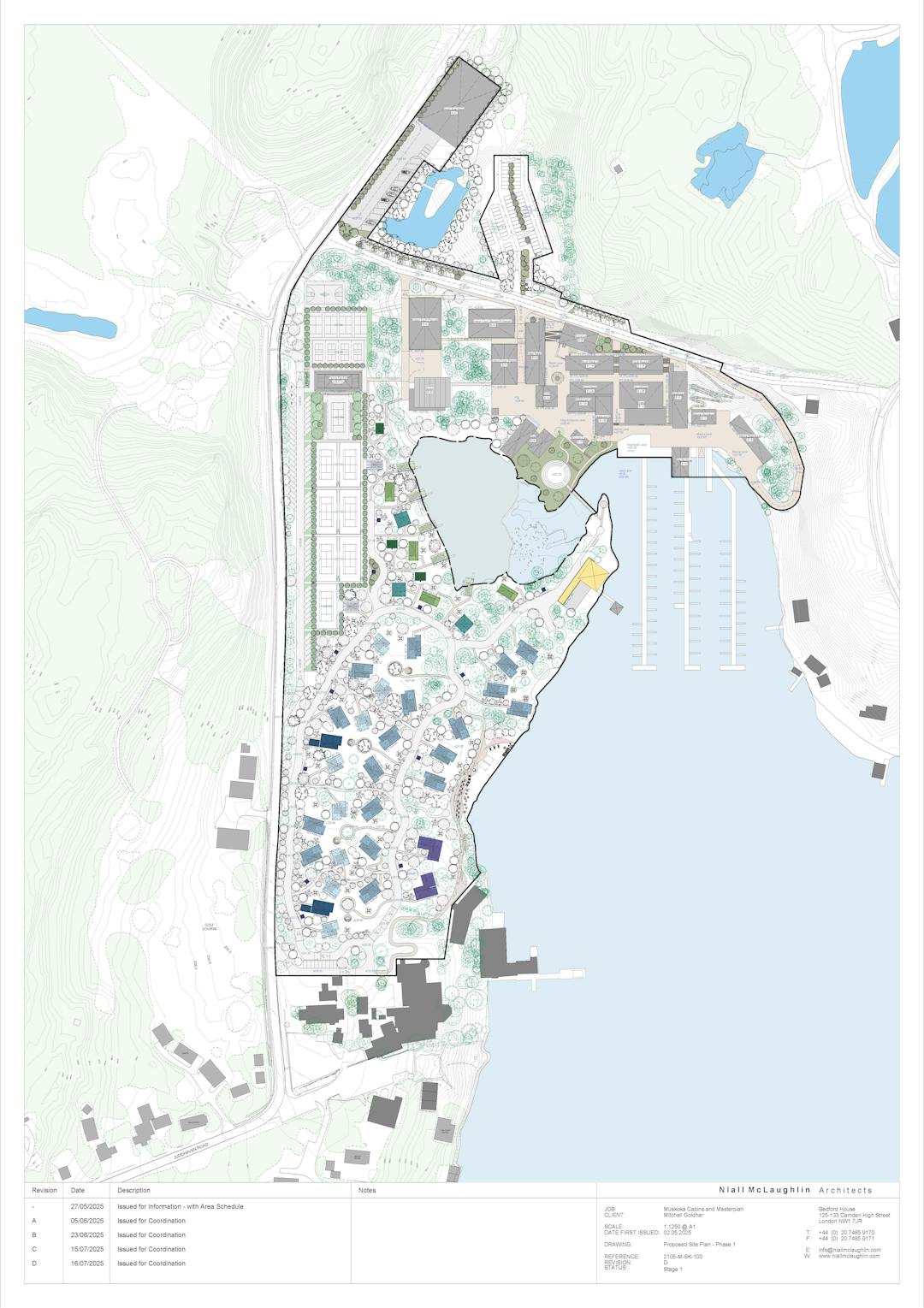 Aerial view of site plan design