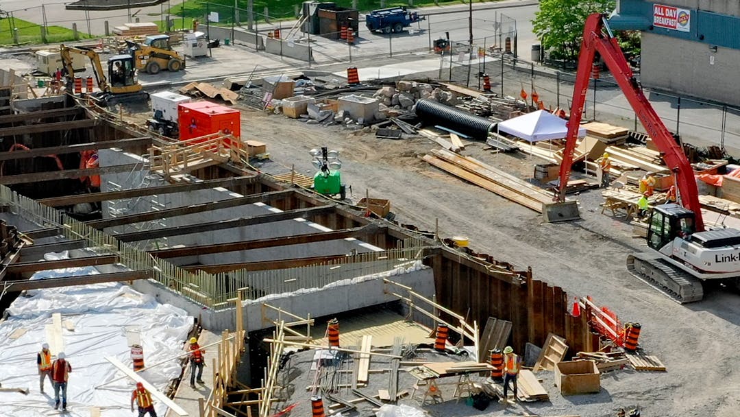 major stormwater infrastructure being installed along Jackson Creek near Little Lake