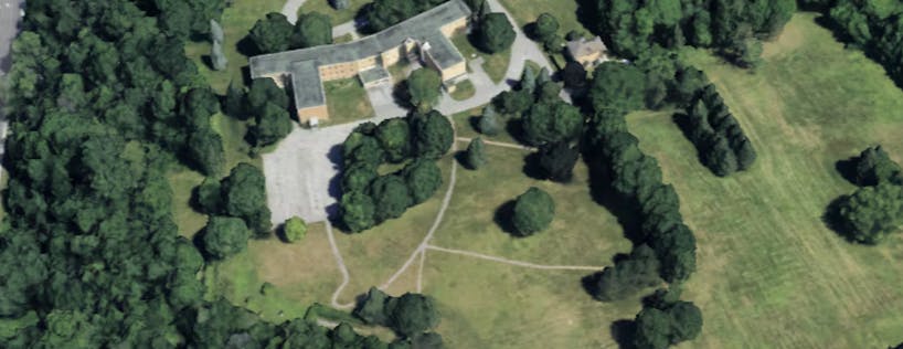 Aerial view of existing site from the south