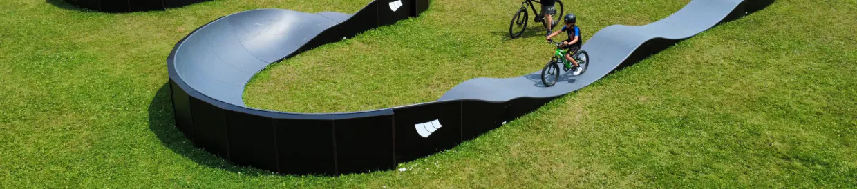 Perspective view of modular pump track