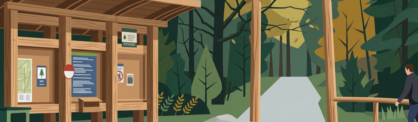 Digital illustration of Northumberland County Forest trailhead