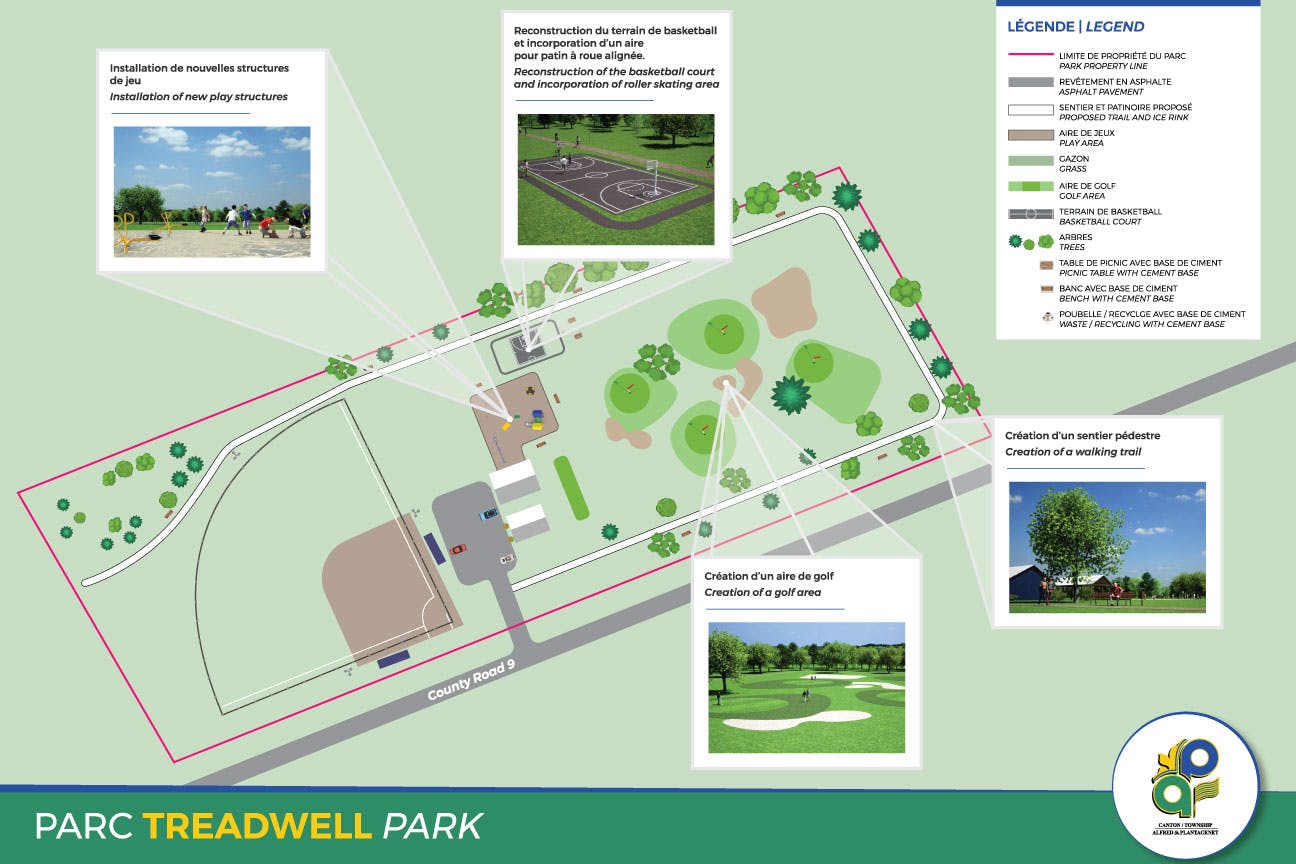 Carte du parc de Treadwell 
