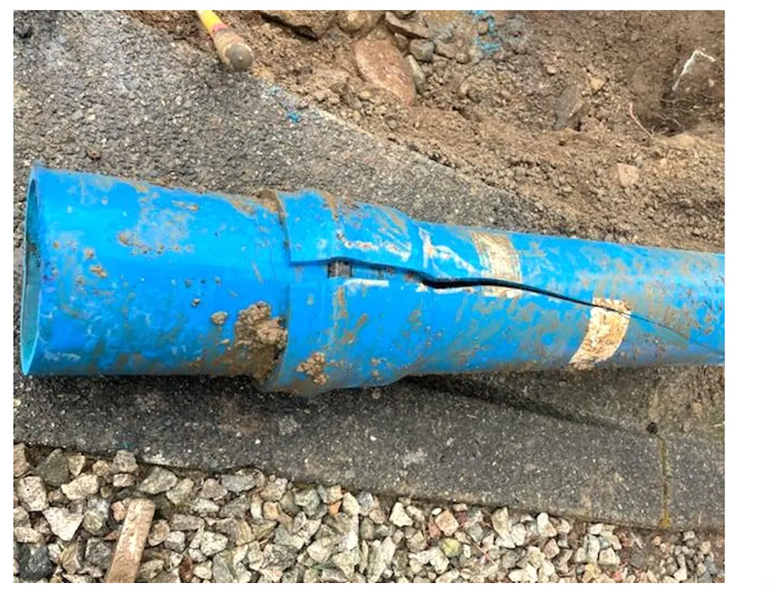 Carmichael Road broken watermain image