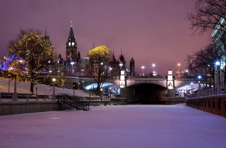 Rideau Canal at night