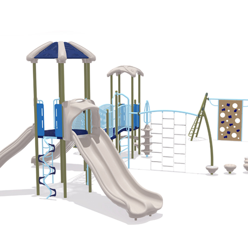 Hybrid Play Structures - Combination of traditional and modern play structures.