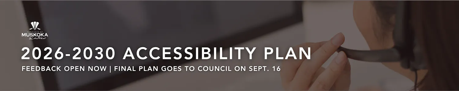 On screen text: 2026 - 2030 accessibility plan. Feedback Open Now, Final plan goes to council on september 16