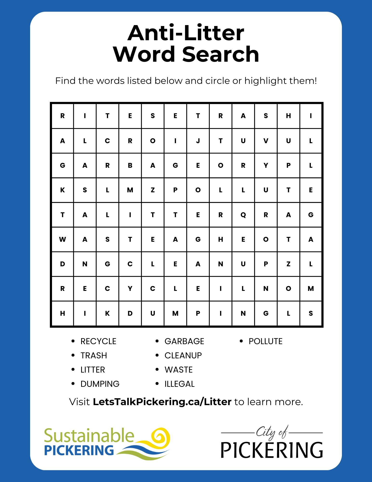 Word Search Activity #1