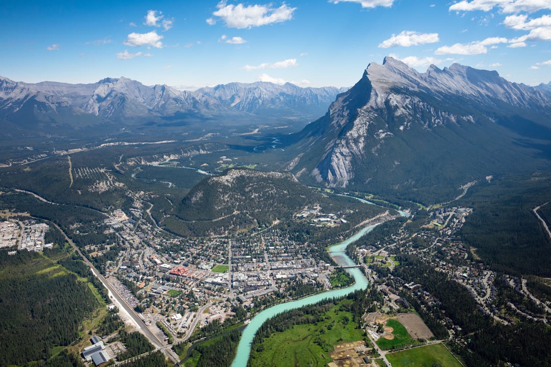 Aerial photo of Banff