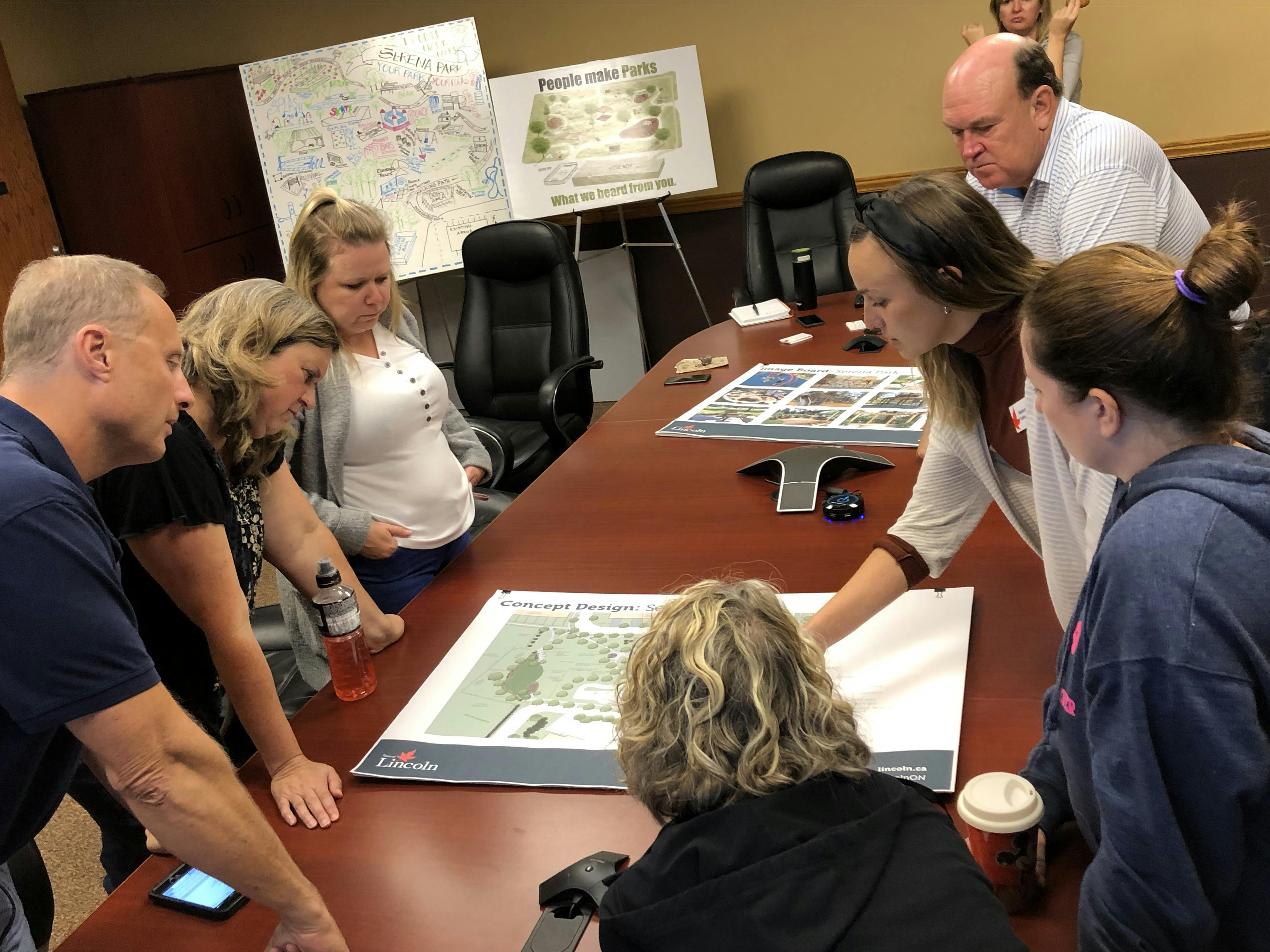 Lincoln residents participate in a focus group to provide feedback on the park design