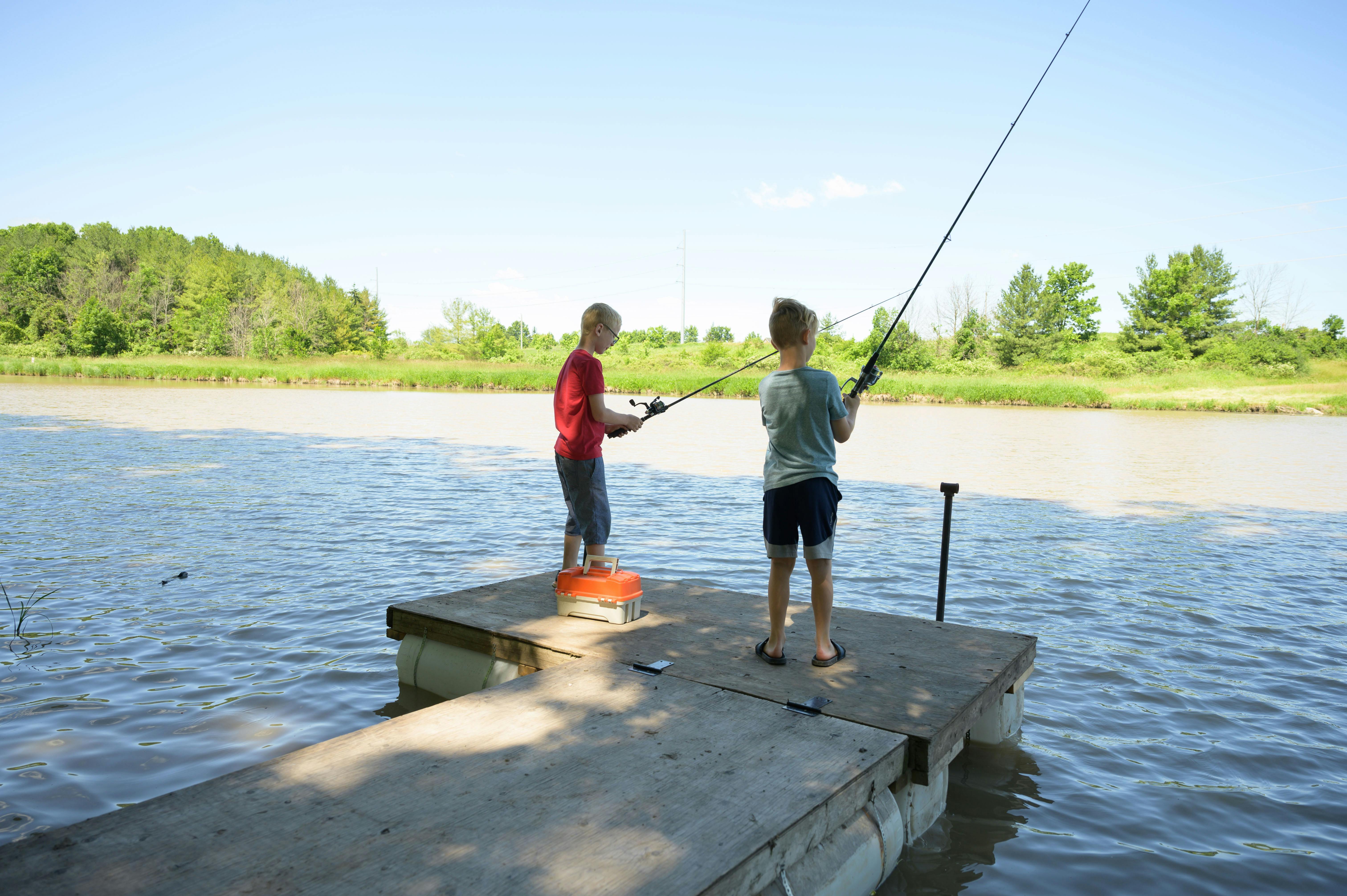 Children fishing at Chippawa Creek Conservation Area