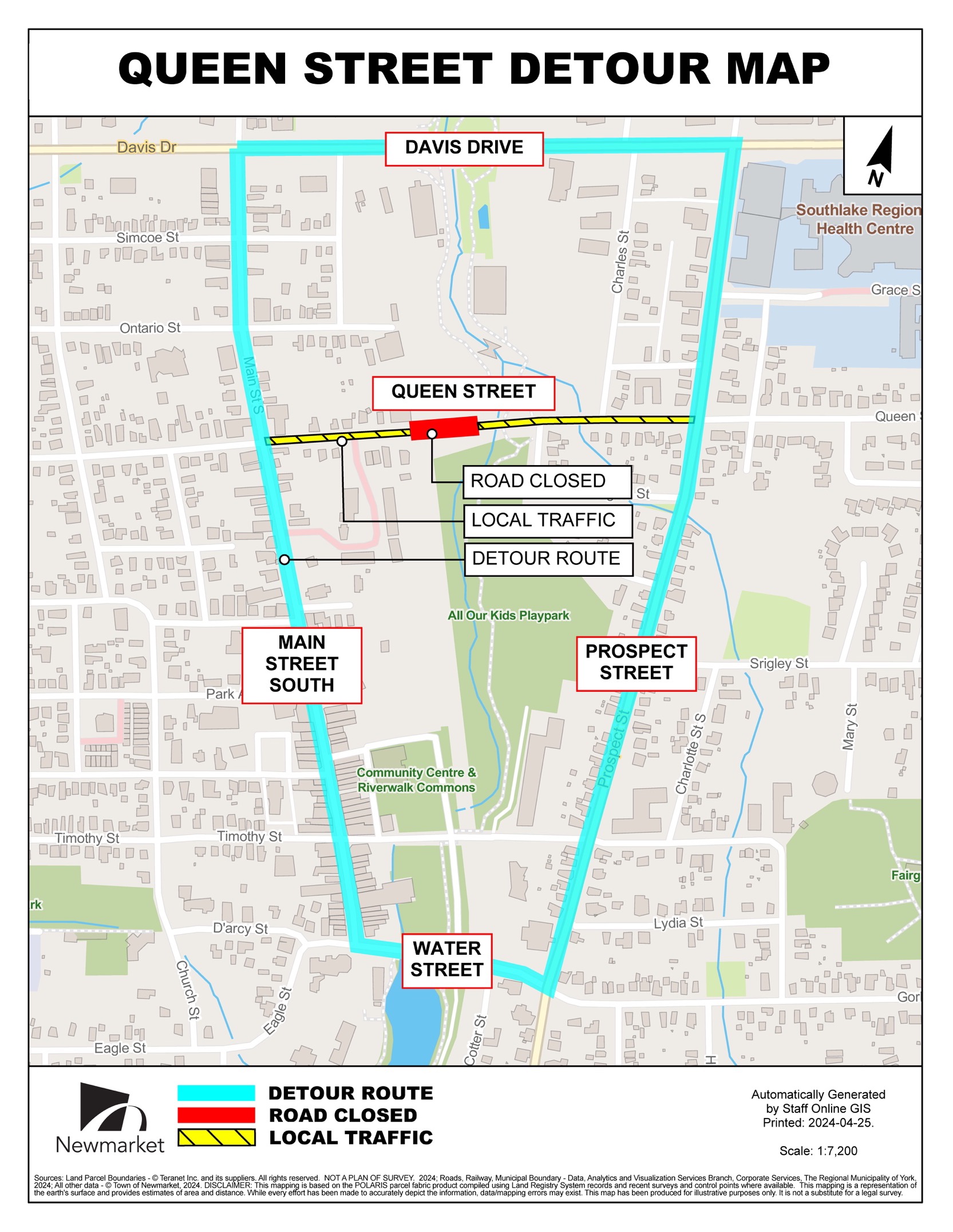 Queen Street Bridge Project Hey Newmarket Queen Street Detour Map 