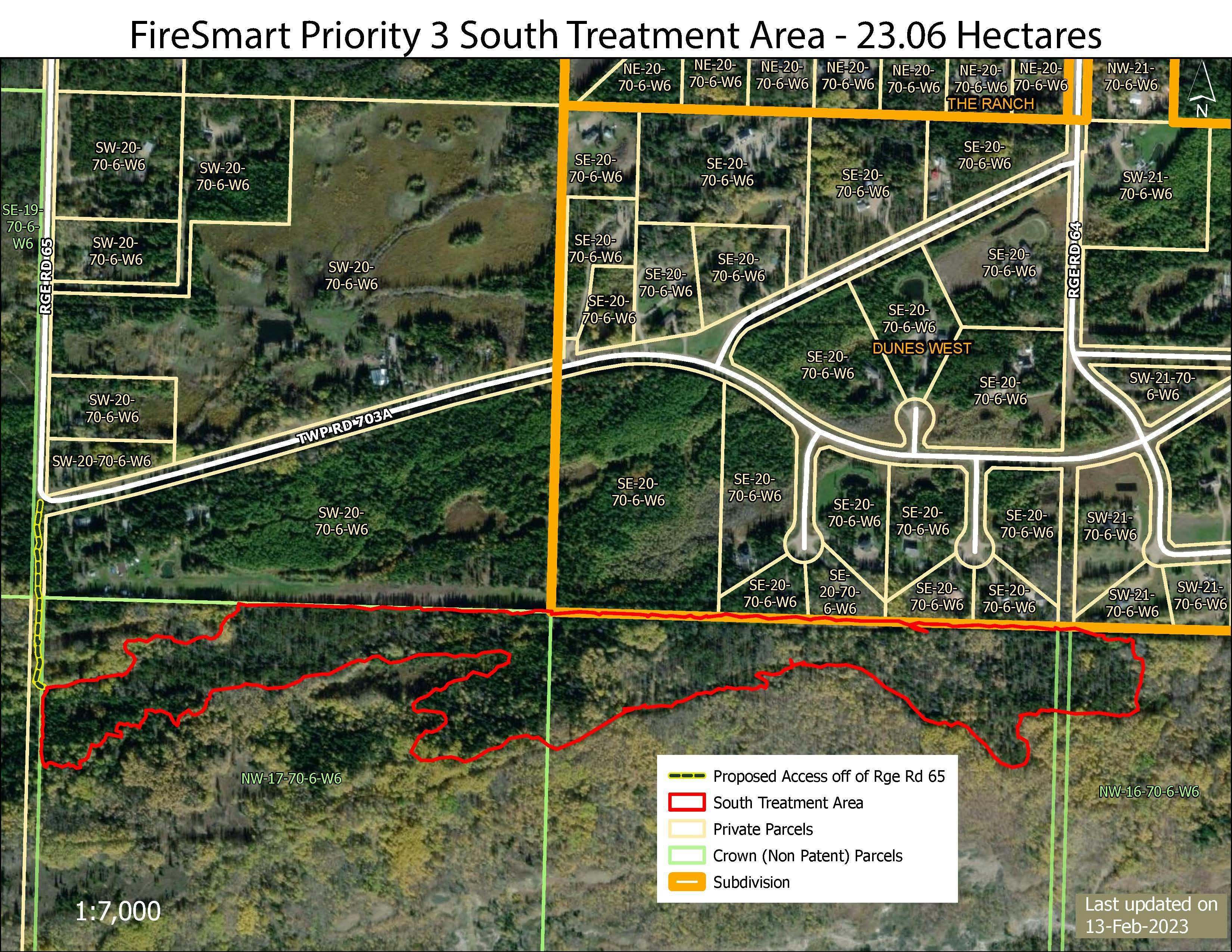 FireSmart Priority 3 Map of South Treatment Area 2023