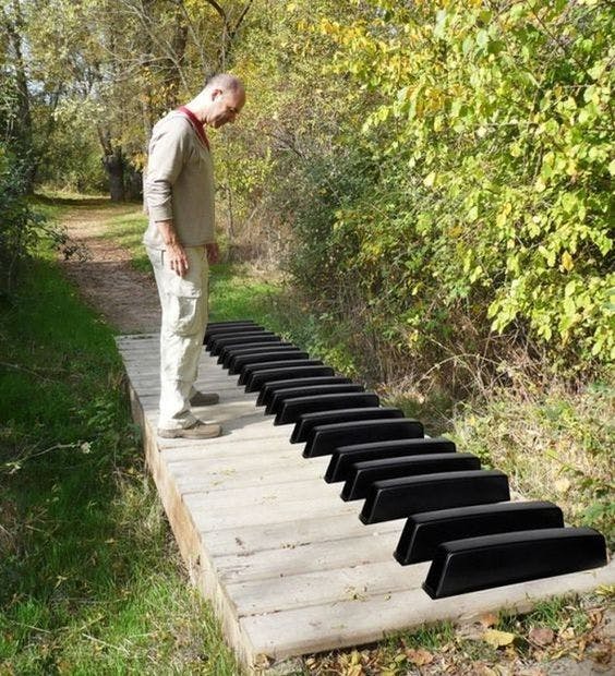 Trail bridge piano