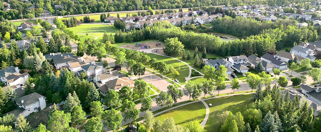 Aerial view of Heritage Lakes
