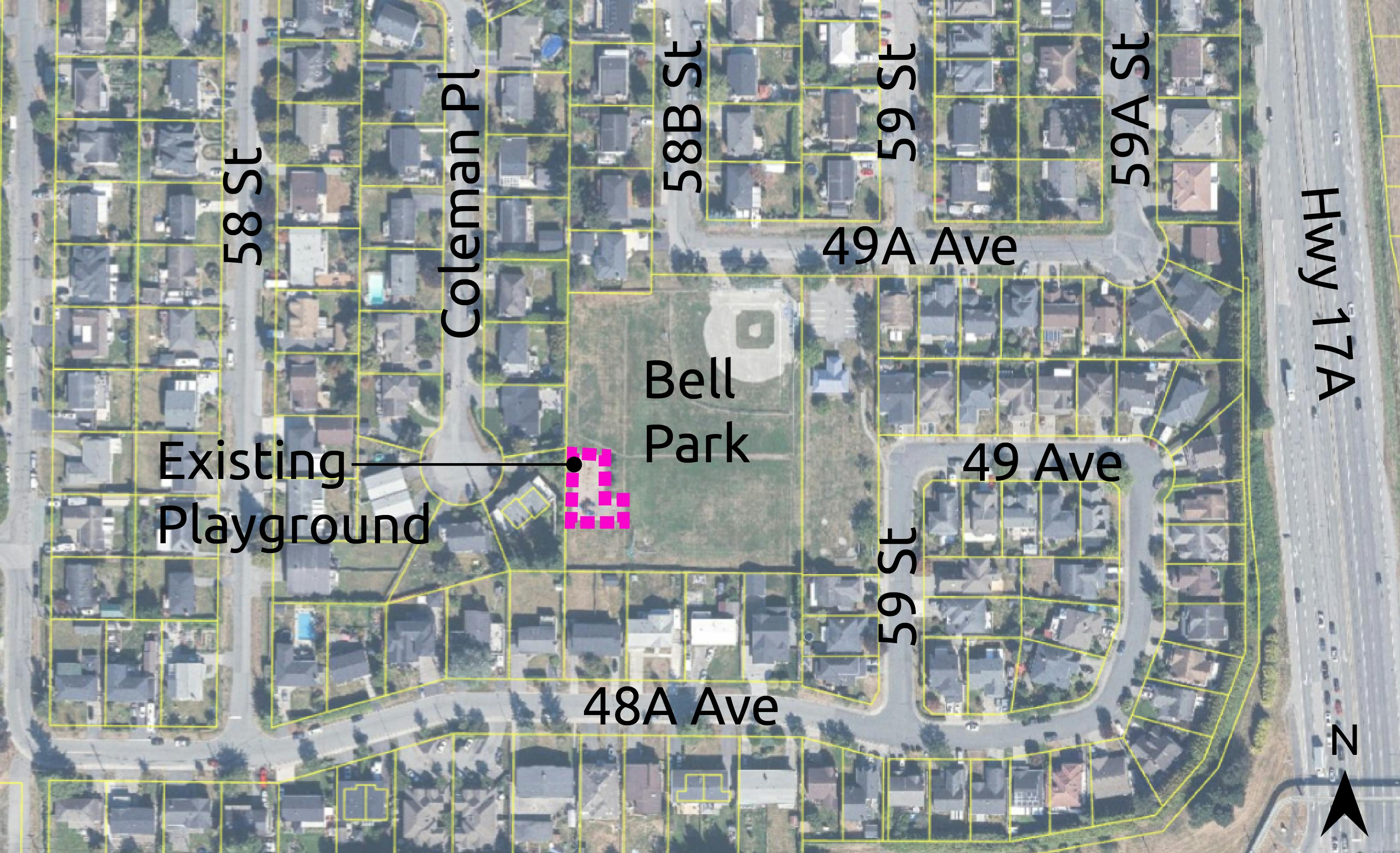 Bell Park Playground - Location Map