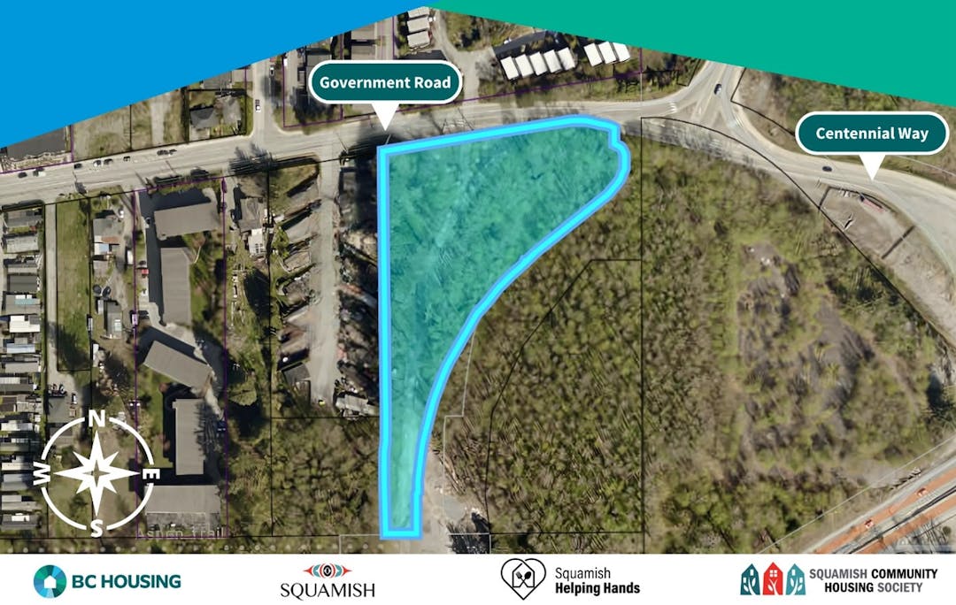 Overhead satellite view with proposed site highlighted