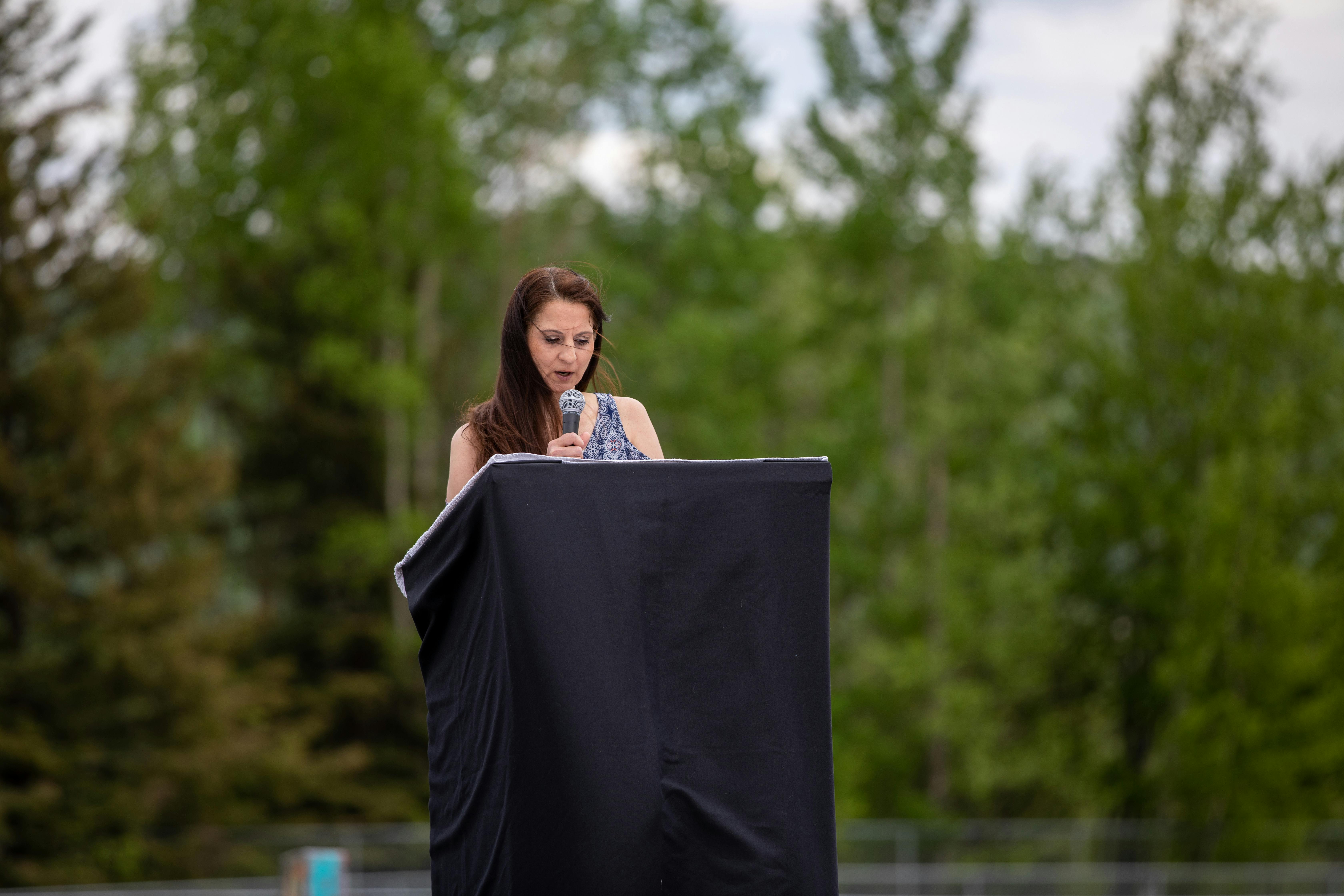 Chetwynd Public Library Director Melissa Millsap speaking about how the new facility will benefit residents of Chetwynd and surrounding areas.