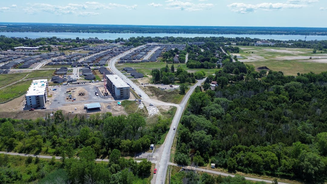 Aerial photo of Avonlough Road.