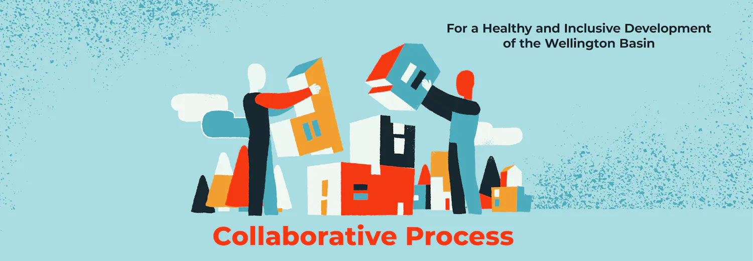 Colorful Figures Building City Title Collaborative Process