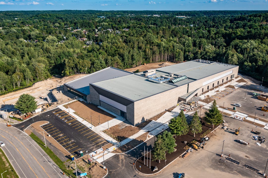 View of the Muskoka Lumber Community Centre as of August 2024