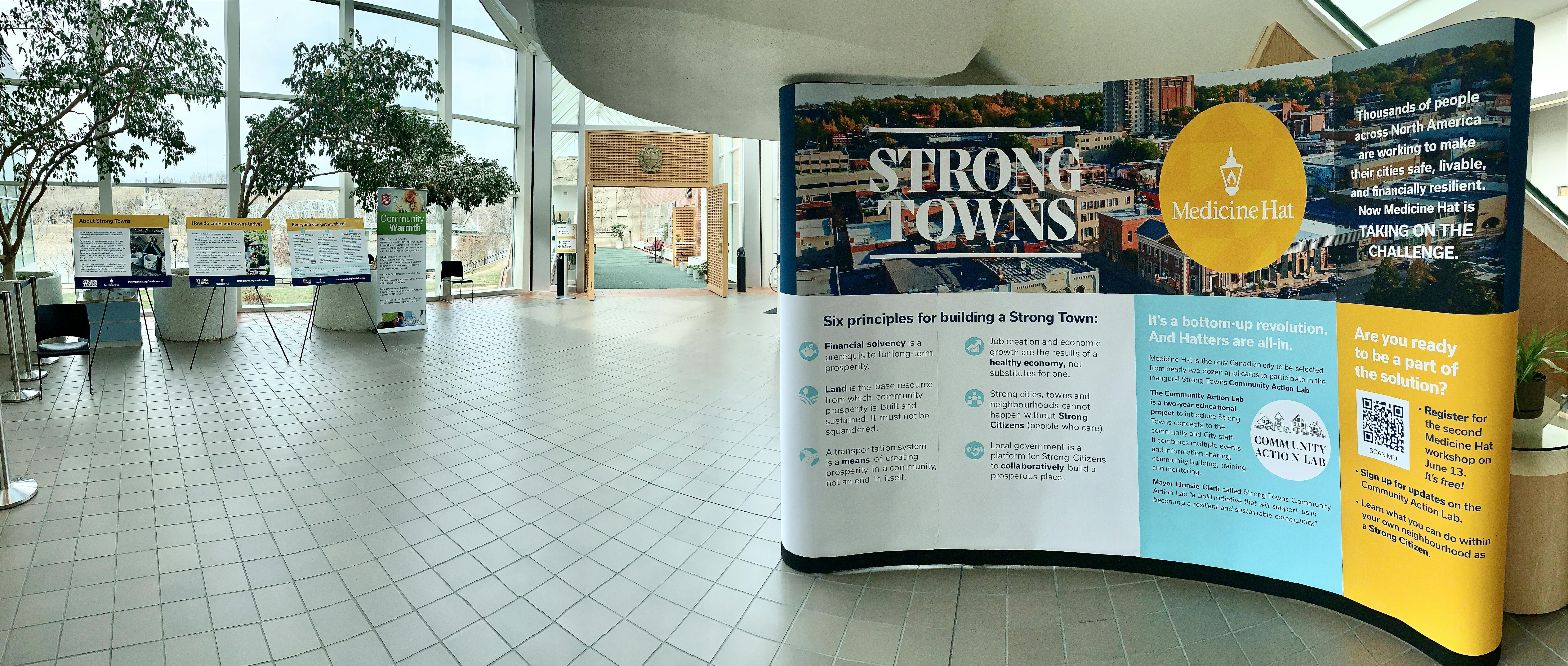 Strong Towns information boards set up in City Hall lobby