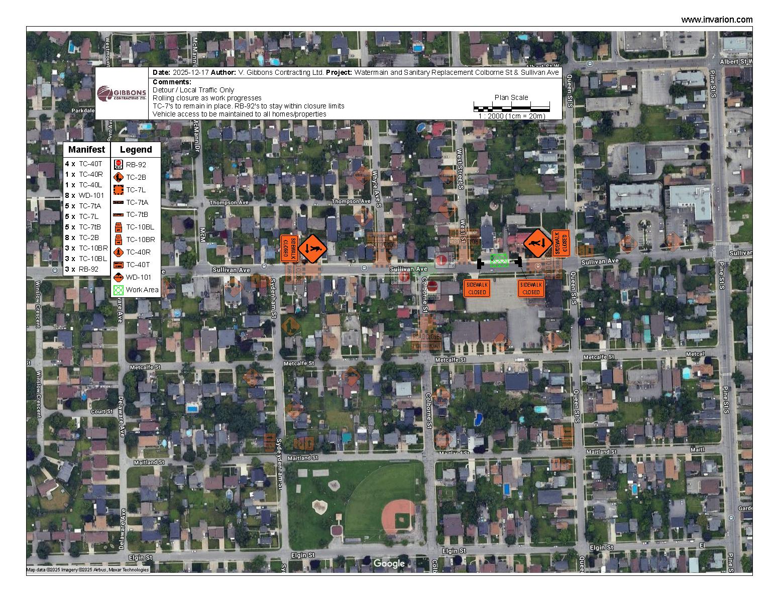 Sullivan-Colborne Road Closure Map 3