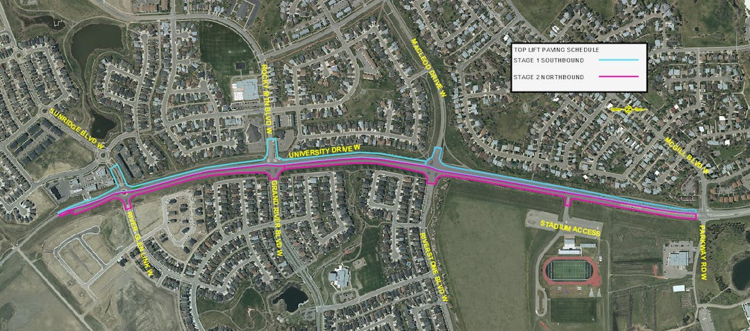 2019 construction coming to an end on University Drive Twinning