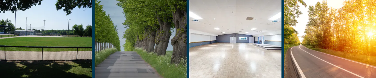 Picture of baseball diamond, Community Centre Archie MacRobbie Hall, Optimist Recreation Ice Rink, Community Centre Sign