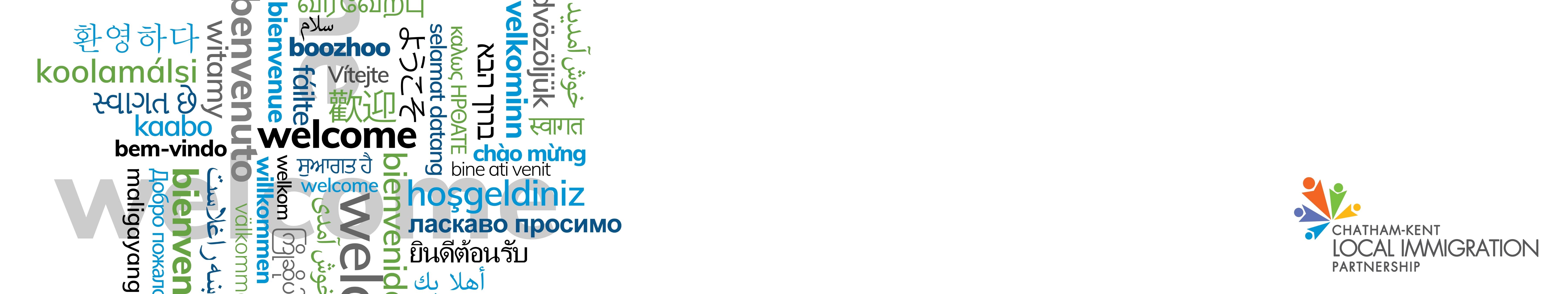 Welcome word cloud in different languages