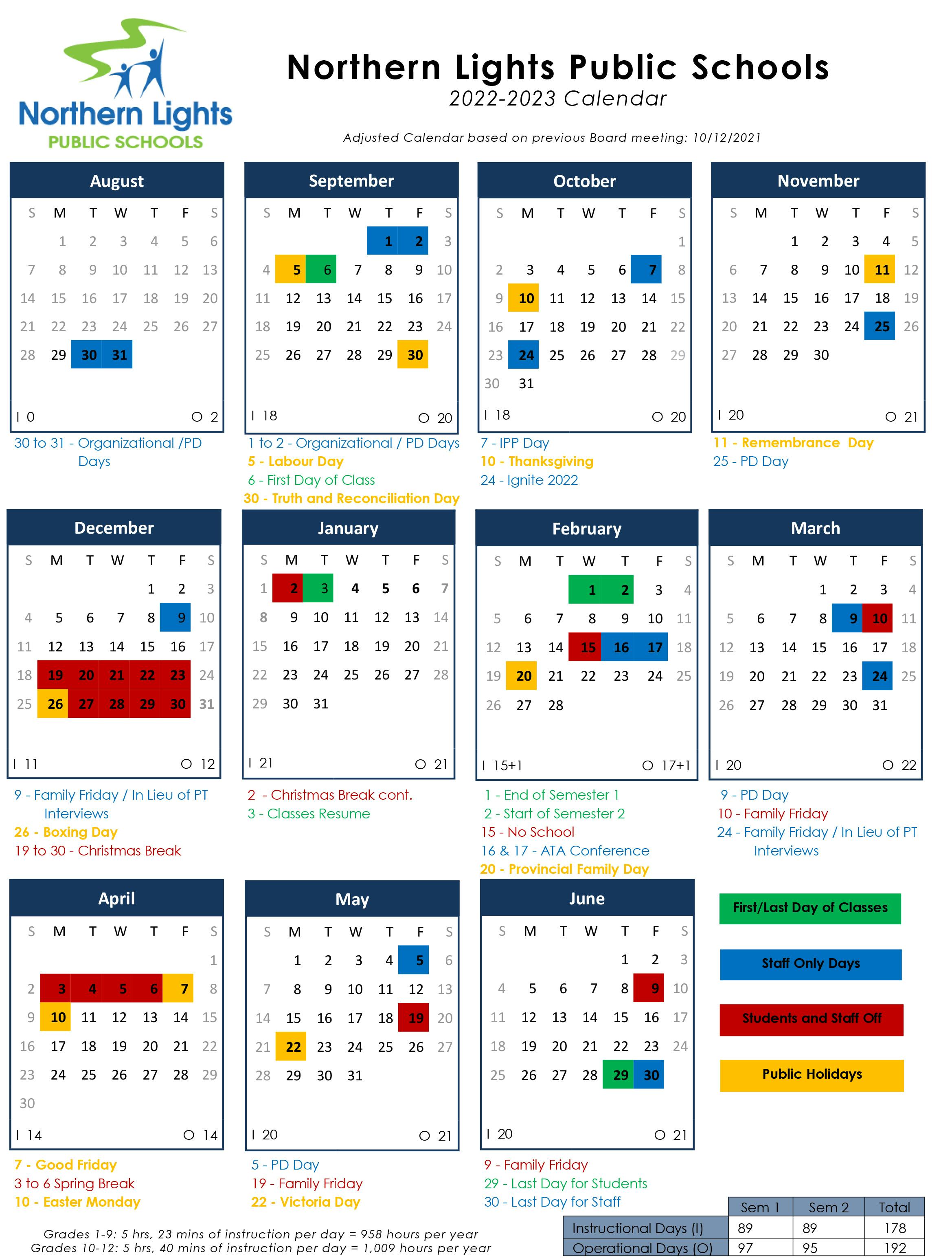 2022-2023 Draft School Calendar