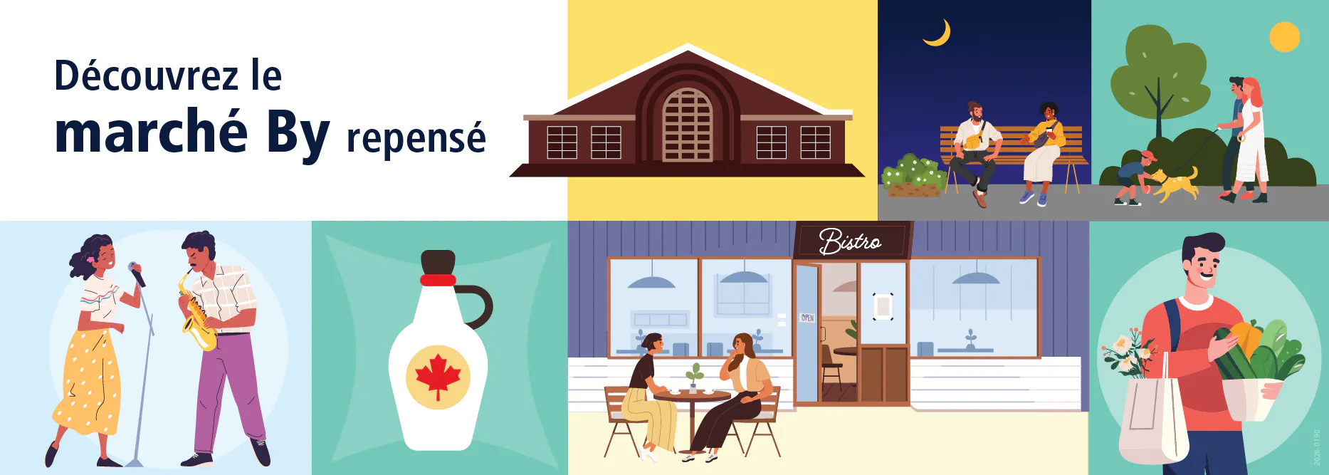 Bannière décorative avec le texte « Découvrez le marché By repensé ».