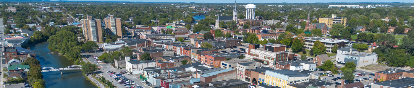 Aerial photo of downtown Belleville.