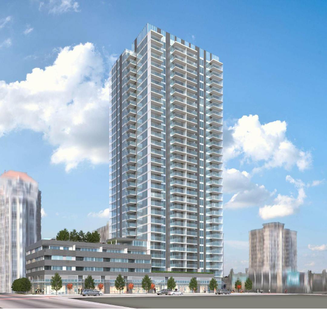 Rendering of proposed project, with 29-storey tower