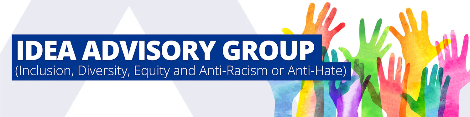 image reads "IDEA Advisory Group" with multicoloured hands reaching up for the sky