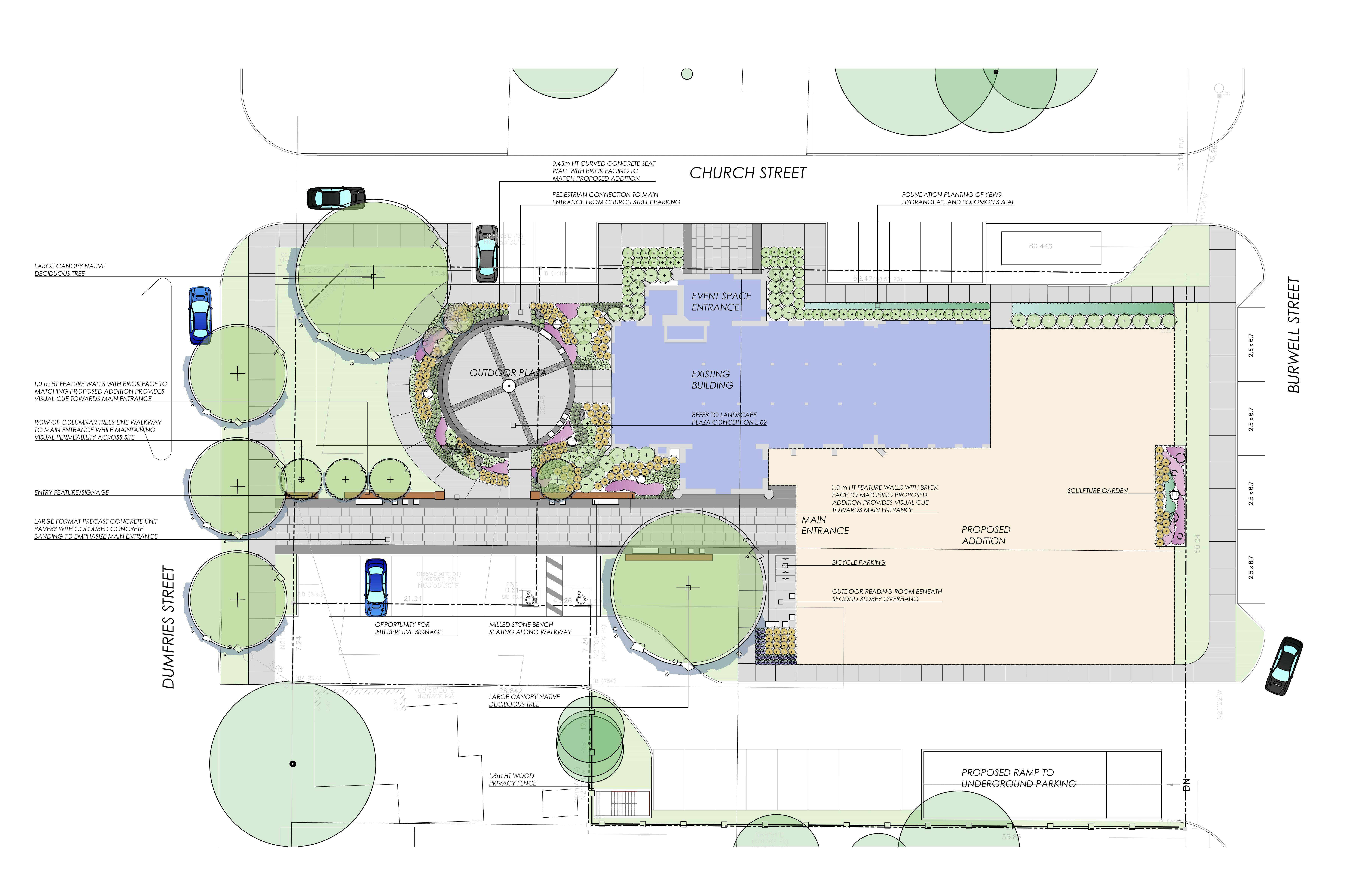 Proposed site plan - exterior front of building.png