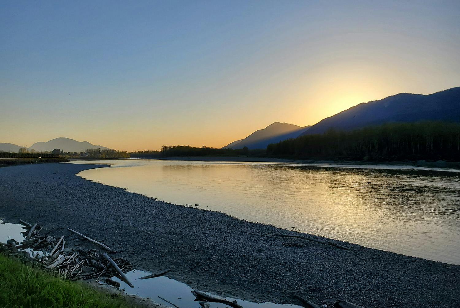 Sunset over the Fraser River
