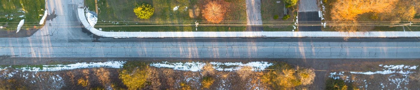 A photo of the completed sidewalk on Ashley Street.