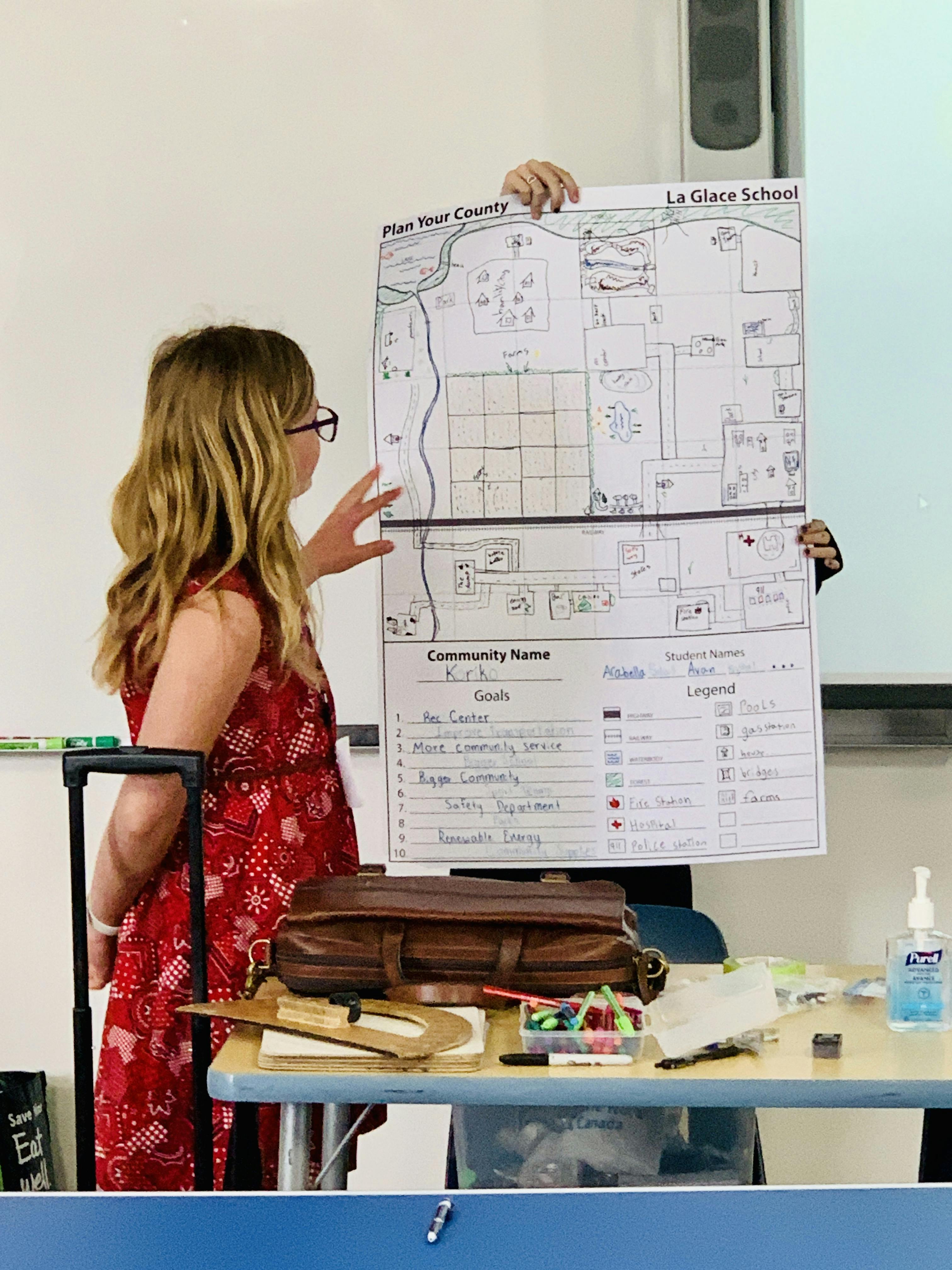 Student Presenting at La Glace School