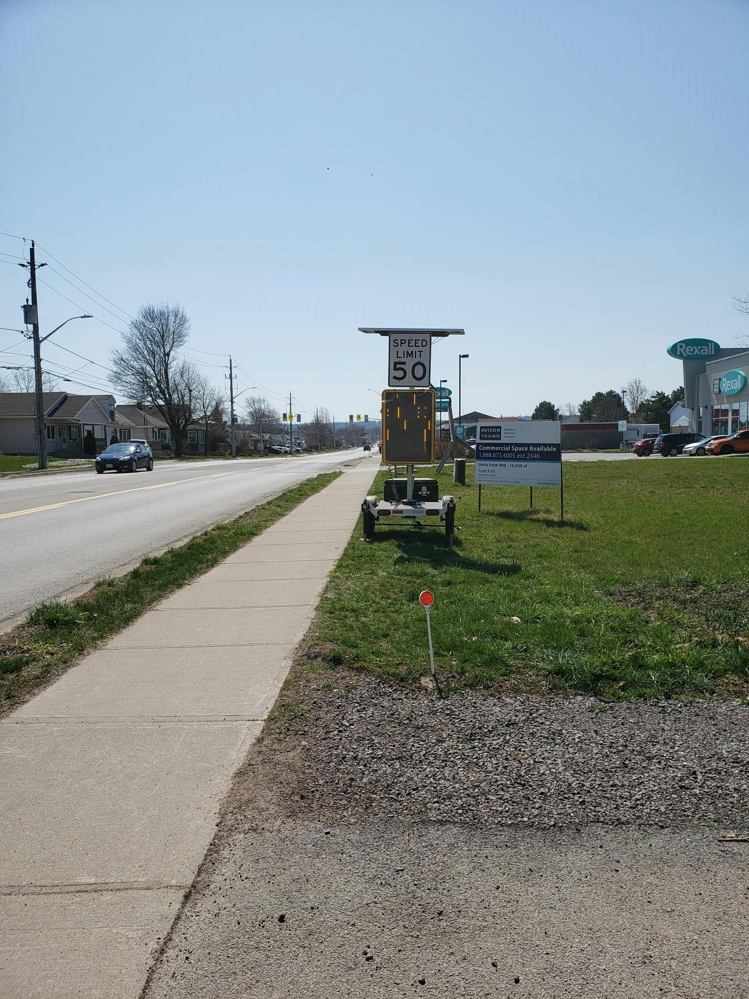 Digital speed sign on Ontario Street