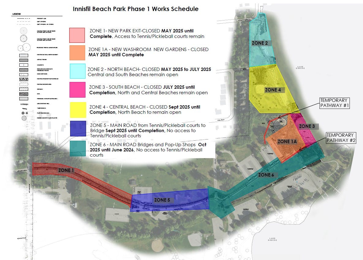 Construction staging schedule