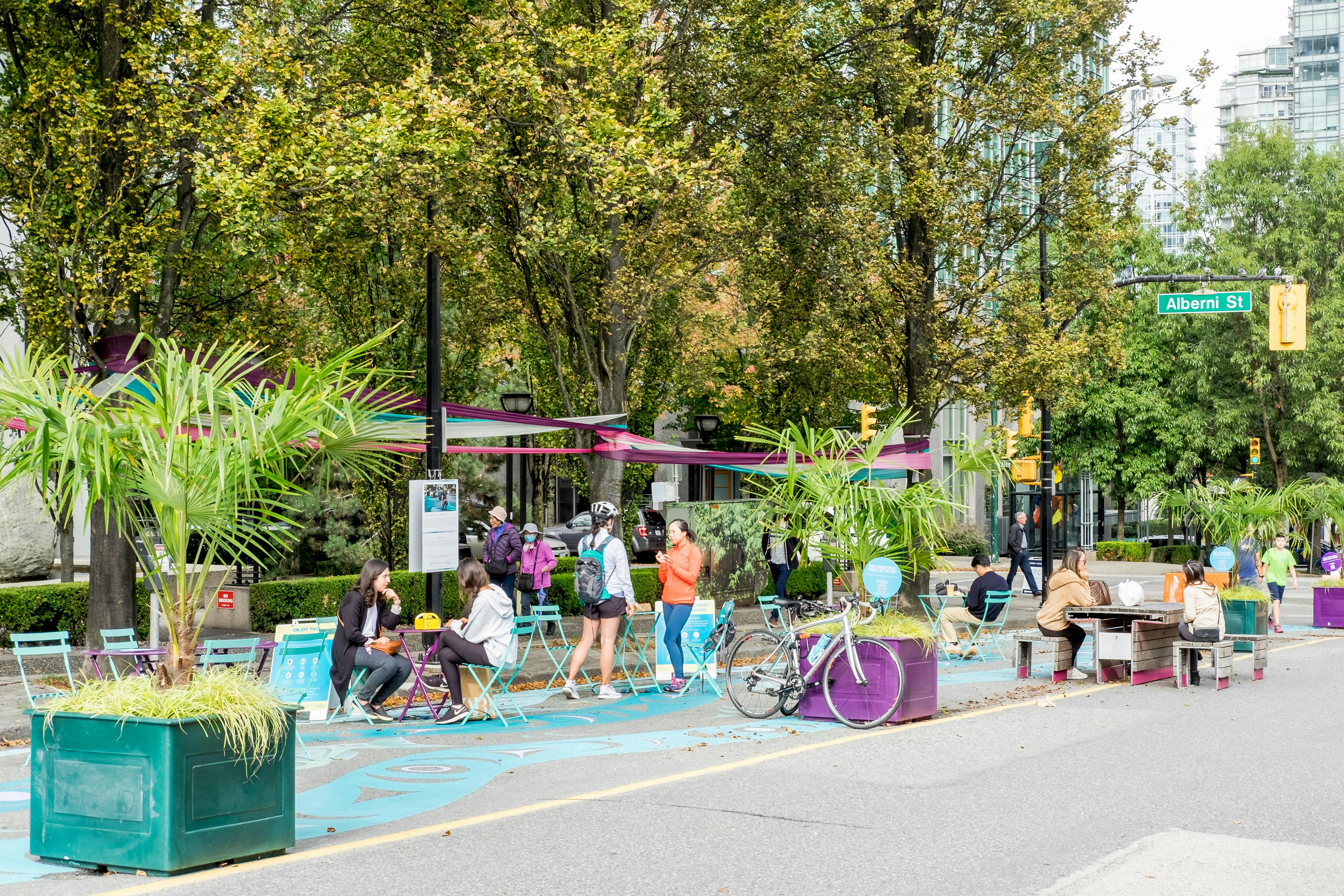 Bute St and Alberni St Pop-up Plaza