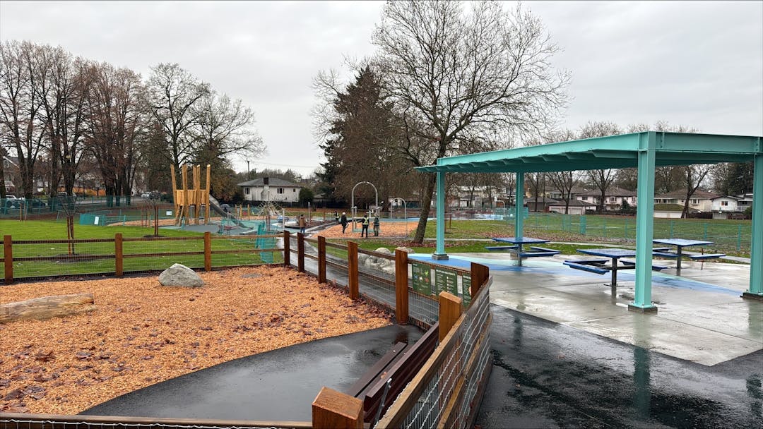 People walking on pathway in General Brock Park