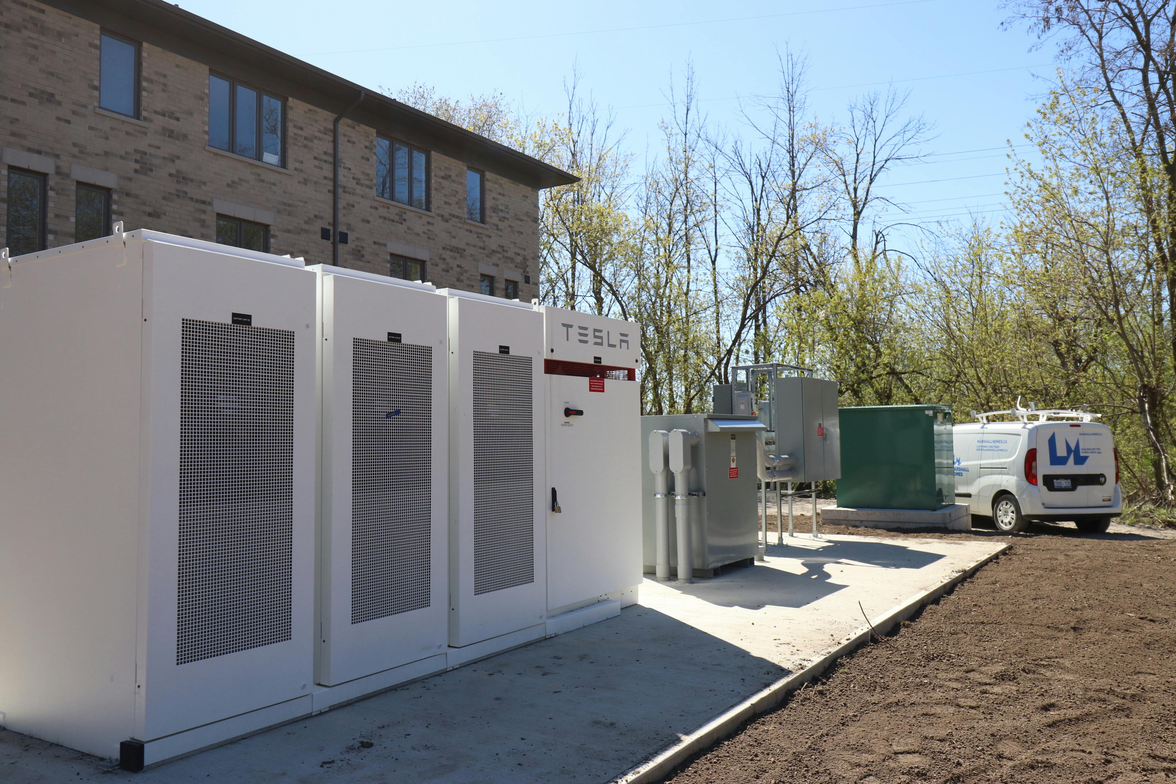 Tesla stand-alone battery to store excess electricity at Marshall Homes development.