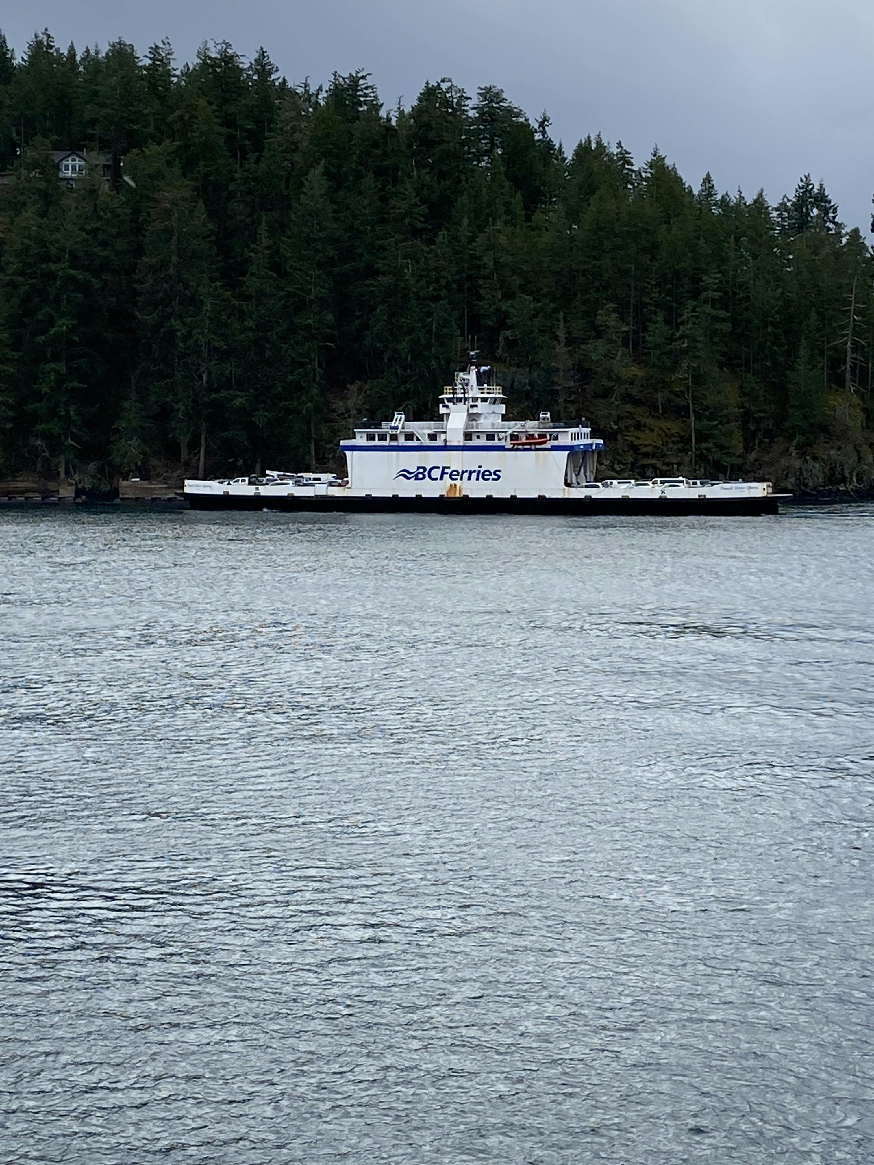Powell River Queen getting ready to dock at Quadra Island
