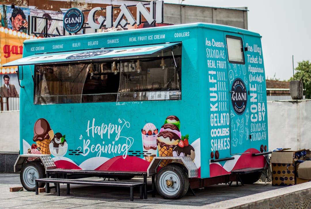 A food truck selling ice-cream